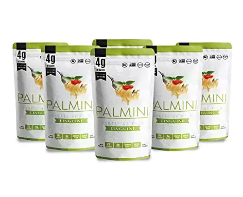 Palmini Linguine Pasta | Low-Carb, Low-Calorie Hearts of Palm Pasta | Keto, Gluten Free, Vegan, Non-GMO | As seen on Shark Tank |(12 Ounce Pouch - Pack of 6)