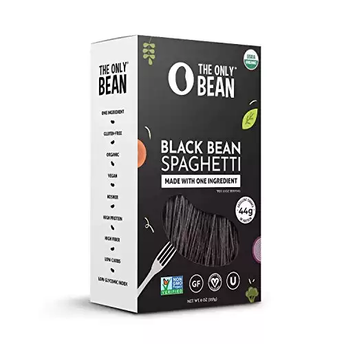 The Only Bean - Organic Black Bean Spaghetti Pasta - High Protein, Keto Friendly, Gluten-Free, Vegan, Non-GMO, Kosher, Low Carb, Plant-Based Bean Noodles - 8 oz (1 Pack)