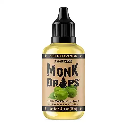 Monk Drops - 100% Monkfruit Liquid Sweetener, Zero Glycemic, Zero Calories, Zero Sugar, No Added Water, Concentrated Monk Fruit (350 Servings) …