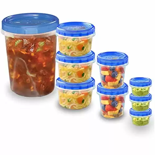 Ziploc Food Storage Meal Prep Containers Reusable for Kitchen Organization, Dishwasher Safe, 9 Count