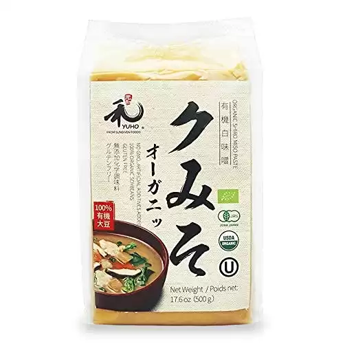 Organic Shiro White Miso Paste | Soybean and Rice, GMO & MSG free, Gluten Free | Kosher| No Preservatives | Vegan