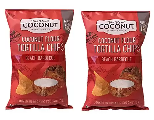 The Real Coconut Grain/Gluten Free Coconut Flour Tortilla Chips 2 Pack (Beach BBQ)