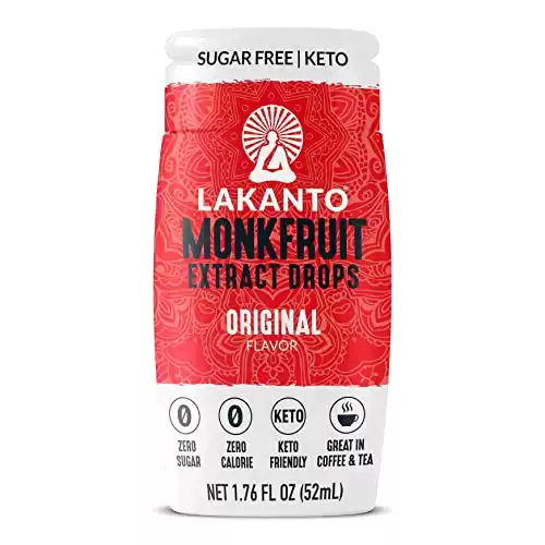 Lakanto Liquid Monk Fruit Extract Drops - Zero Calorie, Zero Sugar, Keto Drink Sweetener, Sugar Substitute, On the Go, Tea, Coffee, Water, Smoothies, Other Drinks (Original - 1.76 fl oz - Pack of 1)