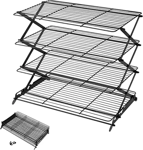 Collapsible Cooling Rack with Adjustable 3 Setting Design | Stackable